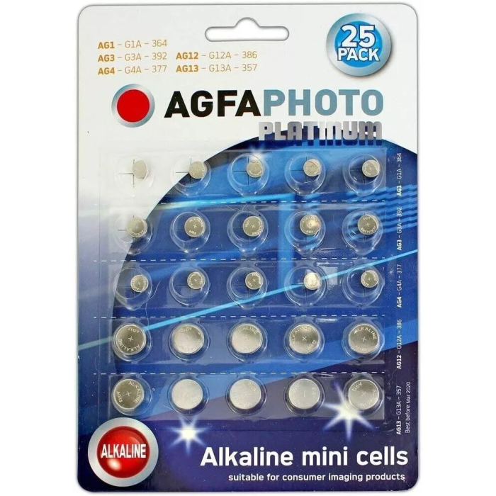 Agfa Photo Alkaline Power Mixed Watch Battery 25 Cells in a Pack