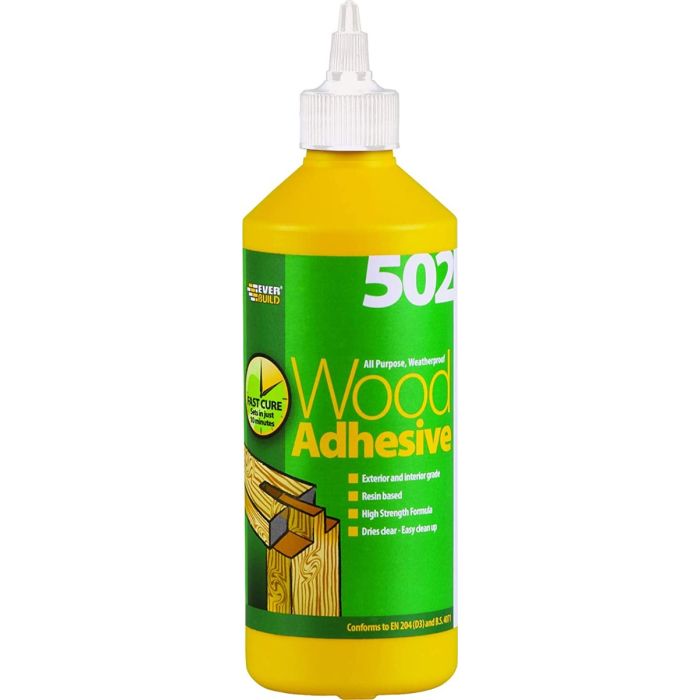 Everbuild 502 All Purpose Weatherproof Wood Adhesive Bottle 500ml