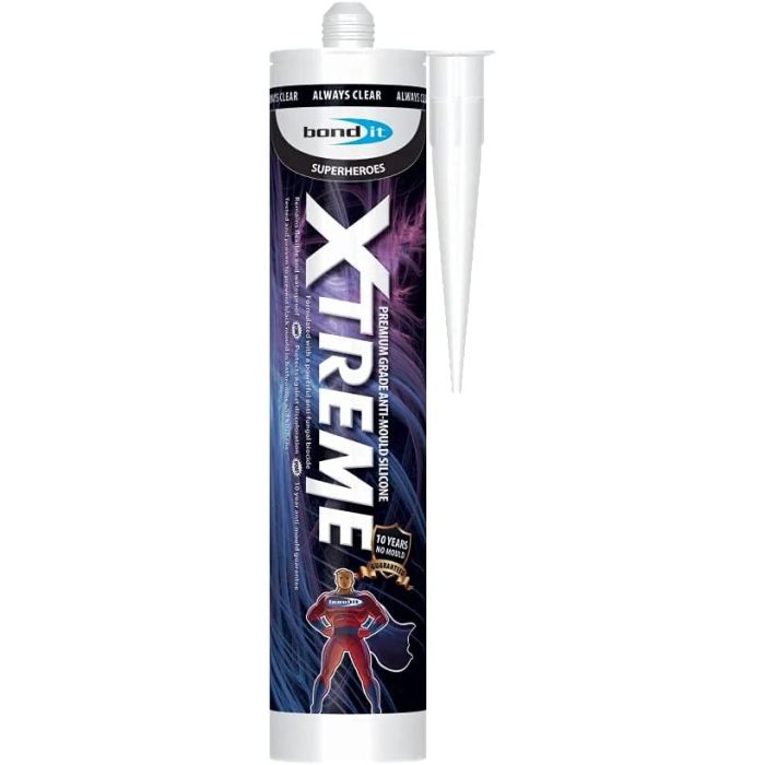 Bond It Xtreme White Anti-Mould Silicone Sealant EU3 Cartridge 310ml