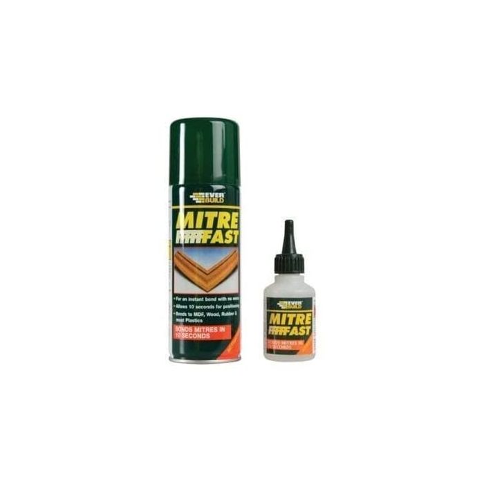 Everbuild Mitre Fast Instant Bonding Adhesive Kit 50 g Adhesive 200 ml Activator