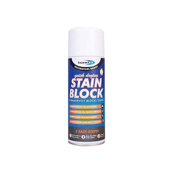 Bond It Stain Block Spray White Satin 400ml