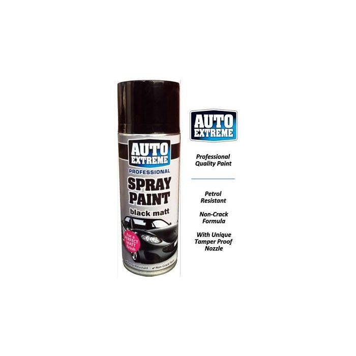 Auto Extreme All purpose Professional Spray Paint Black Satin 400ml