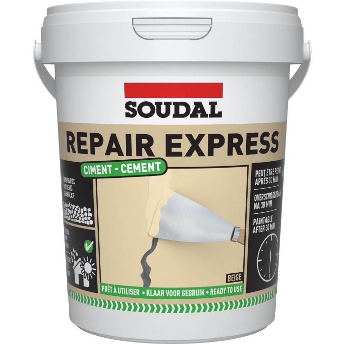 Soudal Repair Mortar Cement Ready Filler Beige 900ml