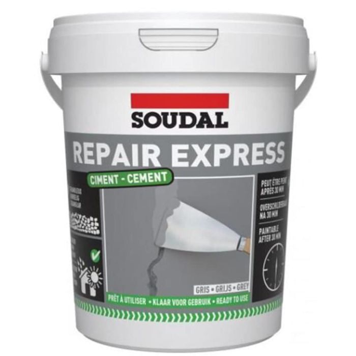 Soudal Repair Mortar Cement Ready Mix Filler Grey 900ml