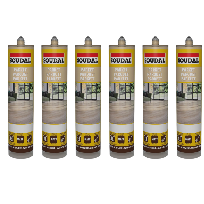 Soudal Parquet and Timber Sealant Light Oak Premium Finish 290ml - Pack of 6