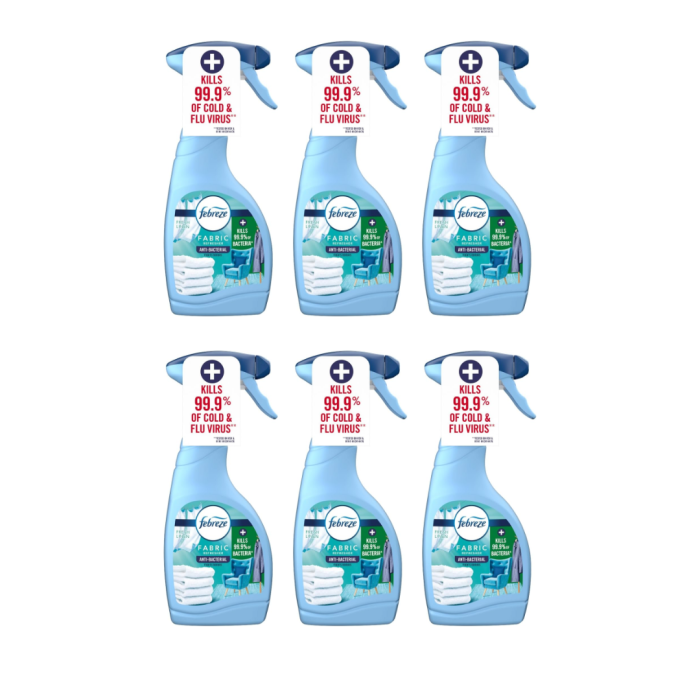 Febreze Antibacterial Fabric Spray Fresh Linen Scent – 500ml - Pack of 6