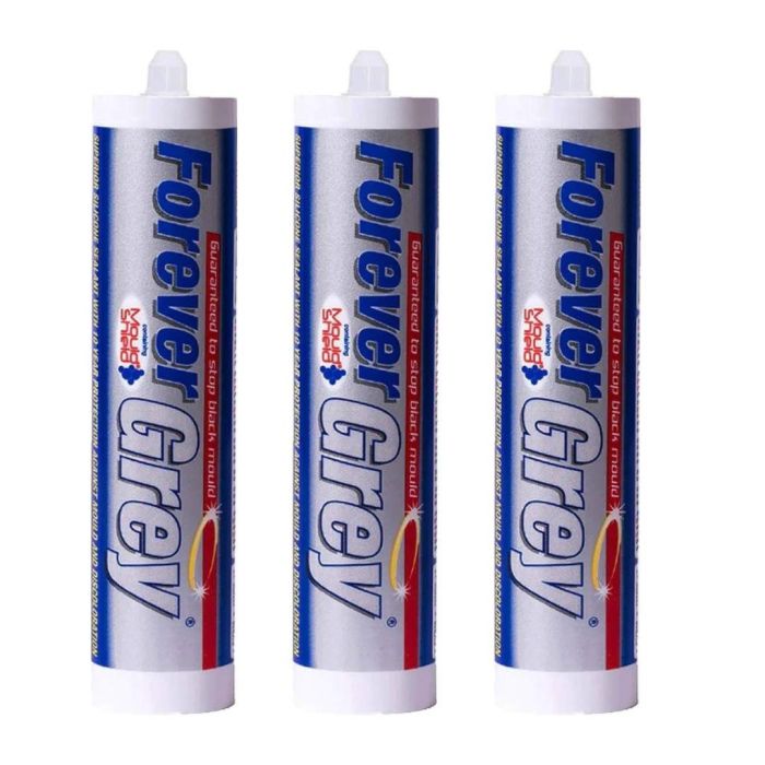 Everbuild Forever Grey Anti-Mould Waterproof Sealant 295ML - Pack Of 3