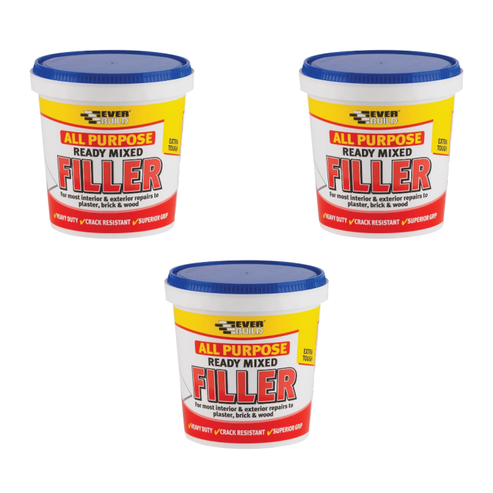 Everbuild All Purpose Ready Mixed Filler White 600g - Pack of 3