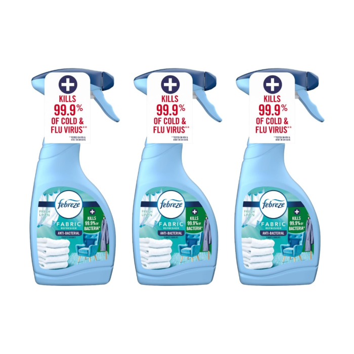Febreze Antibacterial Fabric Spray Fresh Linen Scent – 500ml - Pack of 3