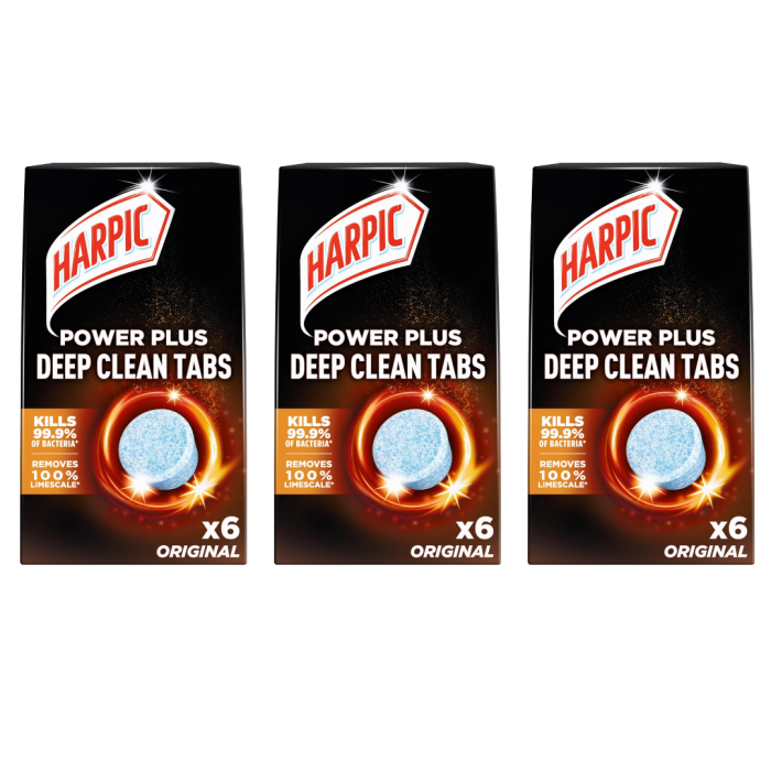 Harpic Power Plus Toilet Deep Clean Limescale 6 Tablets - Pack Of 3