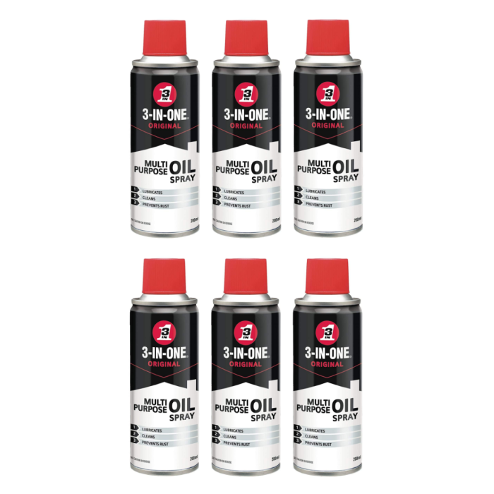 3-in-1 Original Multi-Purpose Oil Spray Prevents Rust 200 ML - Pack of 6