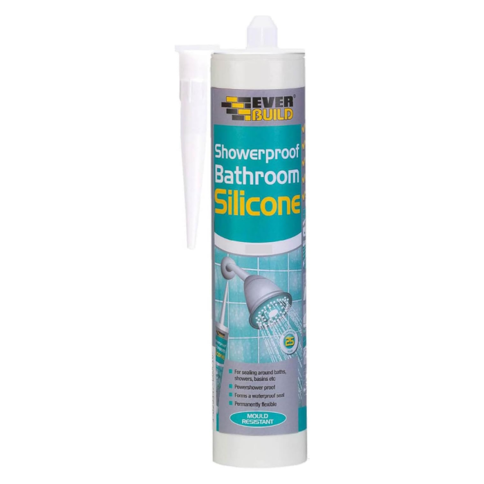 Everbuild Showerproof Bathroom Silicone Sealant White 280ml