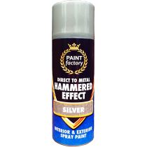 Paint Factory Hammered Effect Spray Paint Silver 400ml
