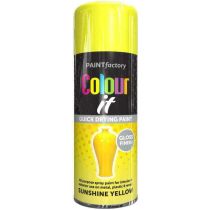 Paint Factory Colour It Primer Sunshine Yellow Gloss Finish 400ml