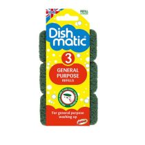 Dishmatic General-Purpose Washing-Up Sponge Refills 3 Pack