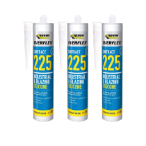 Everbuild 225 Contract Industrial Glazing Silicone Sealant 295ML - Pack of 3