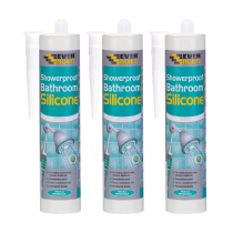 Everbuild Showerproof Bathroom Silicone Sealant White 280ml - Pack of 3