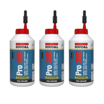 Soudal Pro 30D Wood Glue Waterproof Adhesive for Joinery 750g - Pack of 3